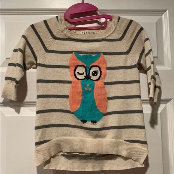 Pink Republic Girls Owl Sweater size 10-12 - Picture 1 of 3